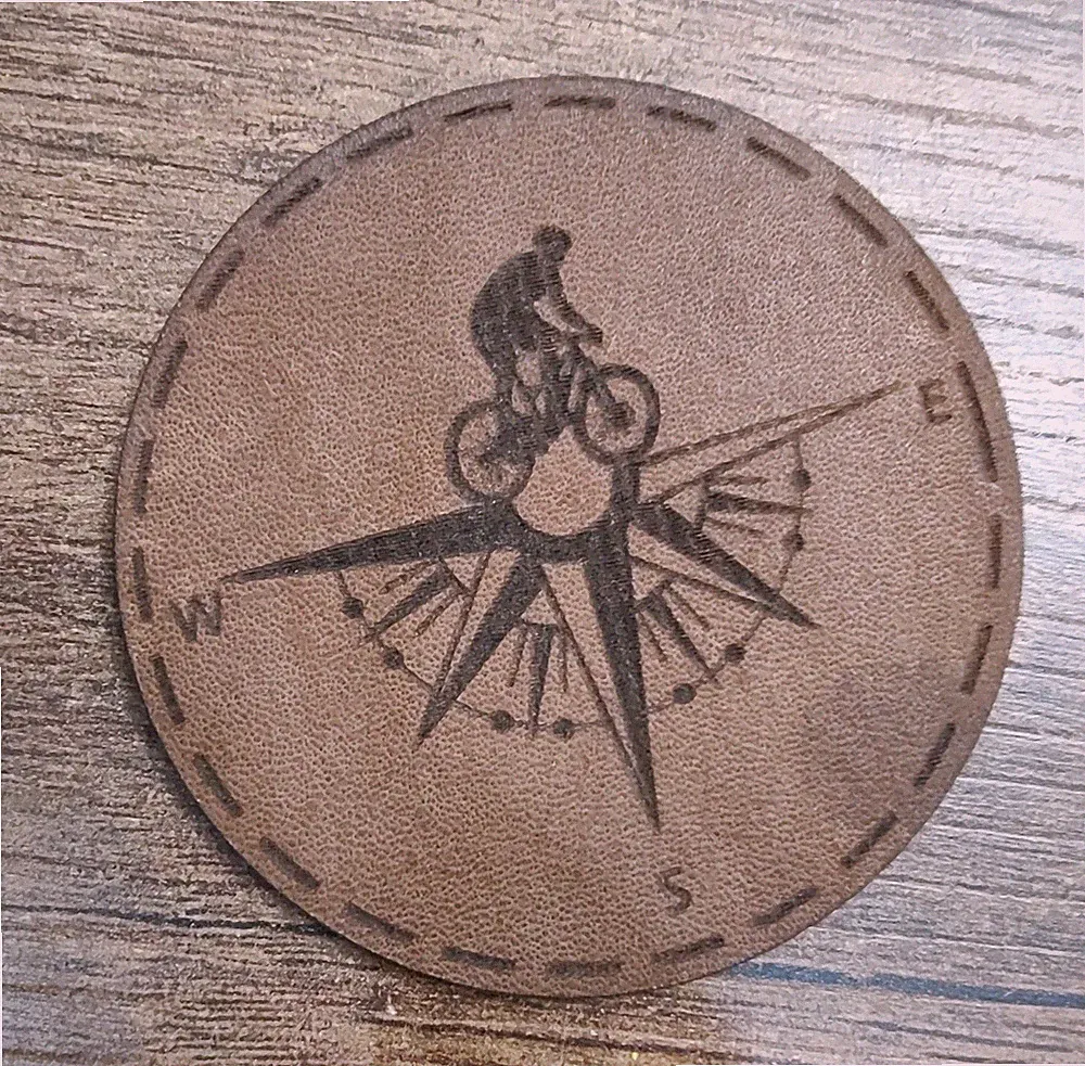 Bicycle Hat Patch Leatherette Glue On Patch Mountain Bike Compass